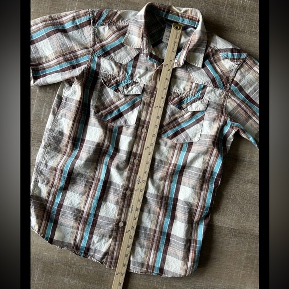 ▶️ Patagonia Embroidered Plaid THREE TREES Shirt Mens S Button Up Organic Cotton - Picture 10 of 10